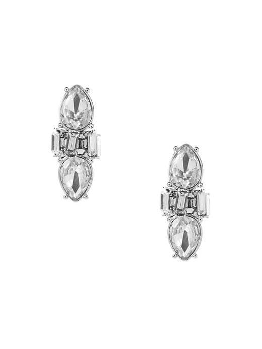 Banana Republic Crystal Edge Stud Earring - Clear Crystal