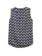 Banana Republic Womens Petite Print Pleated Drapey Tank Navy Size Xs