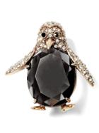 Banana Republic Womens Pave Penguin Brooch Black Size One Size