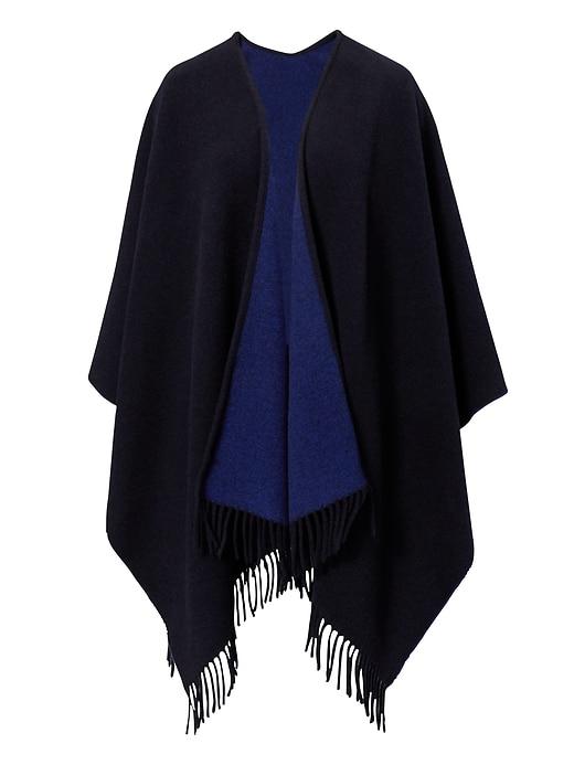 Banana Republic Reversible Wool Blend Poncho - Navy / Cobalt