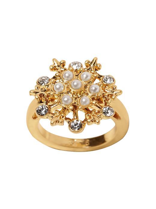 Banana Republic Pearl Petal Ring Size 5 - Gold