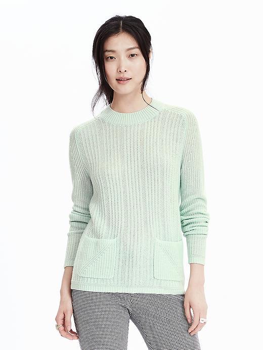 Banana Republic Womens Mock Neck Pullover Size M - Aqua Mint