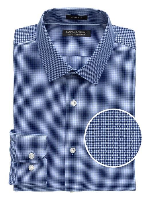Banana Republic Grant Slim-fit Non-iron Gingham Dress Shirt