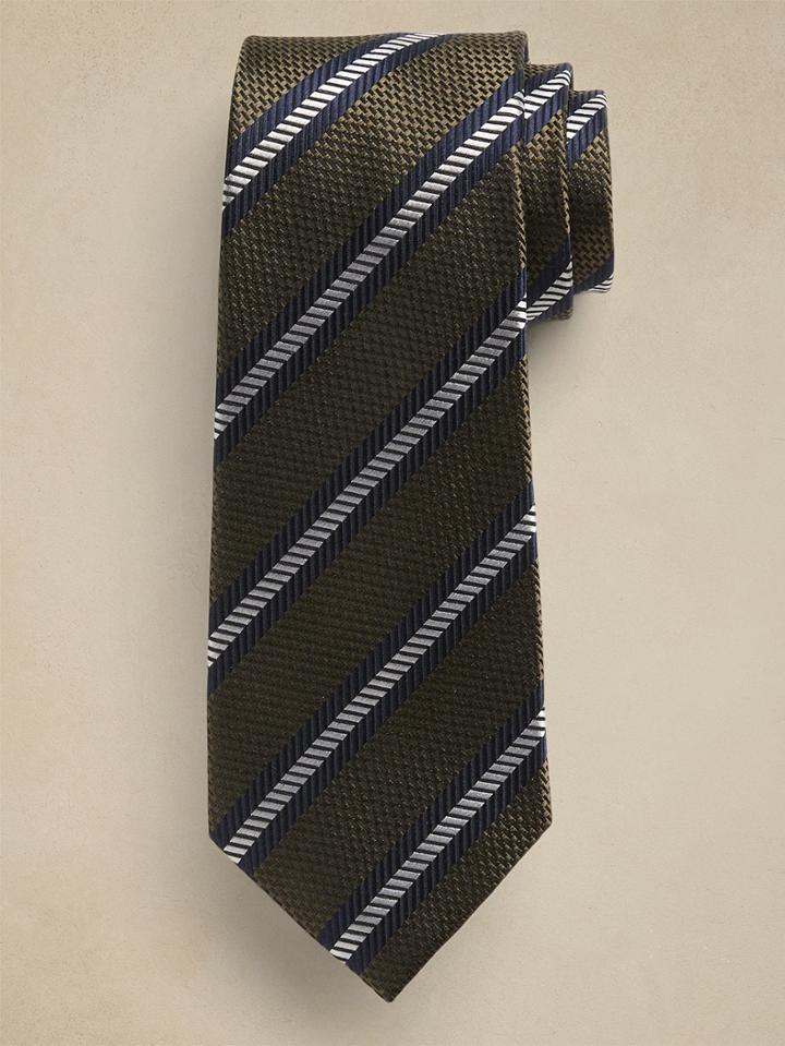 Border Stripe Silk Tie