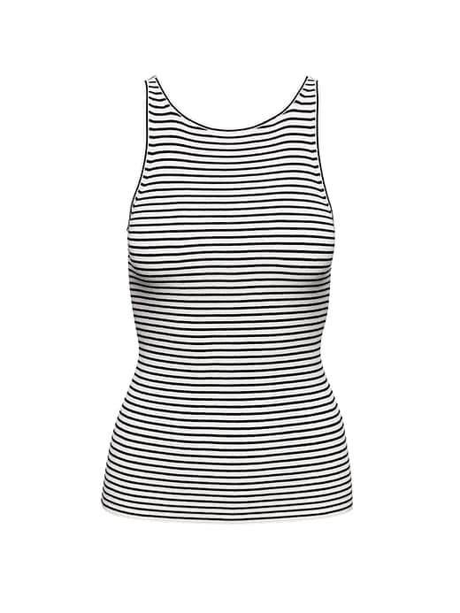 Banana Republic Womens Ribbed V-back Sweater Tank Stone Stripe Size Xxs