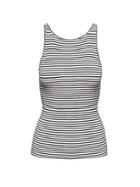 Banana Republic Womens Ribbed V-back Sweater Tank Stone Stripe Size Xxs