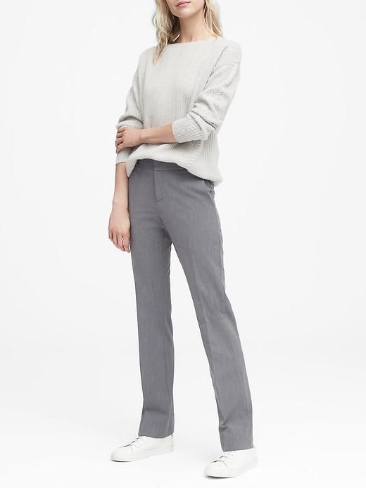 Banana Republic Womens Logan Trouser-fit Heathered Pant Dark Gray Size 8