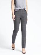 Banana Republic Womens Ryan Fit Windowpane Lightweight Wool Slim Straight Pant - Gray