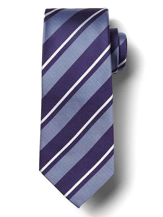 Banana Republic Mens Classic Stripe Silk Nanotex Tie - Orchid Purple