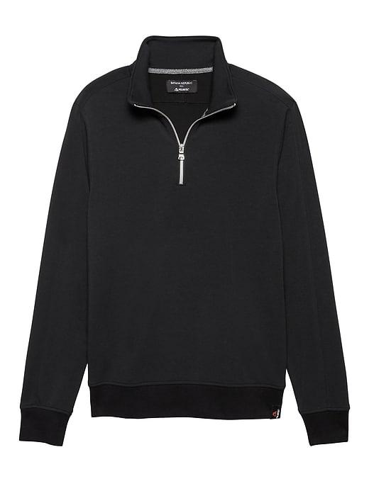 Banana Republic Mens Polartec Fleece Half-zip Sweatshirt Black Size Xs