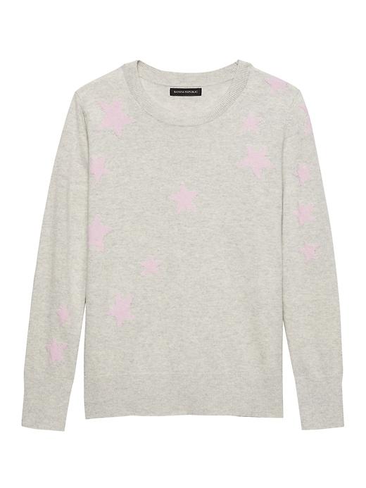 Banana Republic Womens Star Sweater Light Gray Size Xs