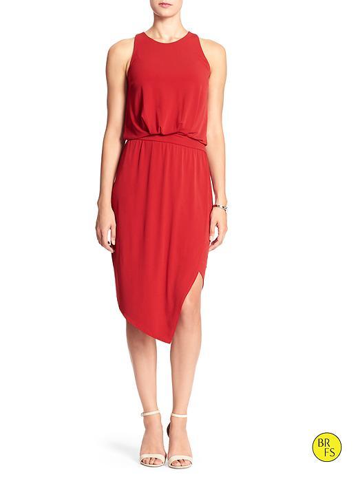 Banana Republic Womens Factory Asymmetrical Dress Size L - Lasalle Red