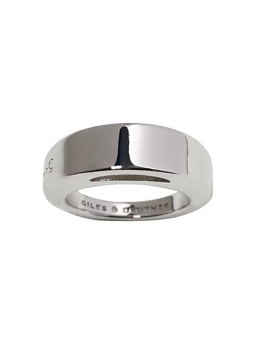 Banana Republic Womens Giles &amp; Brother Polished Stirrup Ring Size 5 - Silver