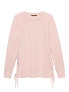 Banana Republic Womens Lace-up Fleece Sweatshirt Pink Blush Size Xs