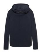 Banana Republic Womens Feather-touch Mesh-knit Sweater Hoodie Navy Size S