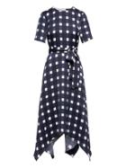 Banana Republic Womens Handkerchief Hem Fit-and-flare Dress Blue Multi Size 2