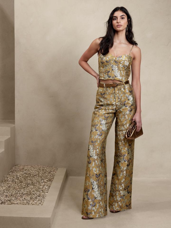 Eclat Wide-leg Brocade Pant