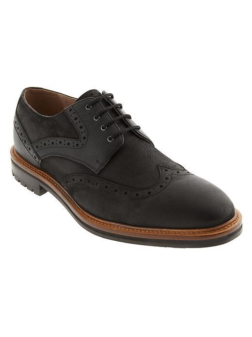 Banana Republic Mens Bruno Wingtip Oxford Size 10 - Black