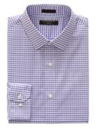 Banana Republic Mens Grant Slim-fit Non-iron Gingham Shirt Classic Lavender Size Xxs