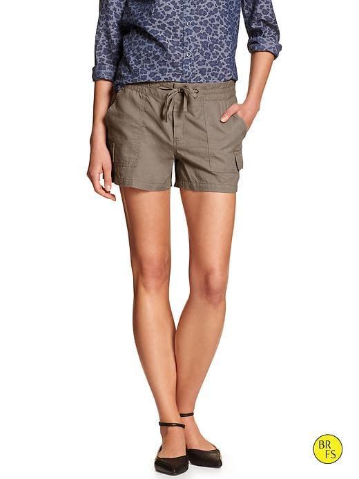 Banana Republic Womens Factory Linen/cotton Cargo Short Sunwashed Taupe Size 8
