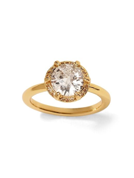 Banana Republic Womens Bare Sunflower Stones Ring Champagne Size 5