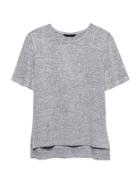Banana Republic Womens Luxespun Boyfriend T-shirt With Side Slits Heather Light Gray Size S