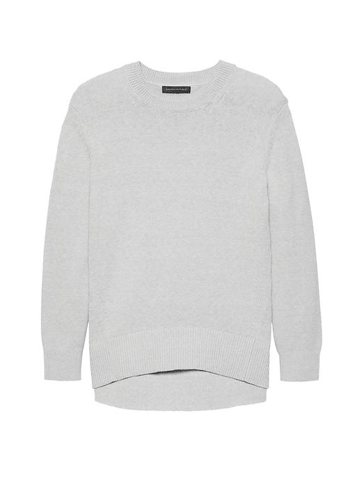 Banana Republic Womens Petite Supersoft Cotton Blend V-neck Sweater Heather Gray Size S