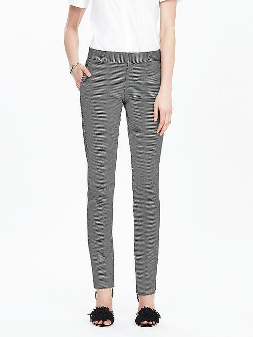 Banana Republic Womens Ryan Fit Dot Slim Straight Pant Size 0 Regular - Black Dot