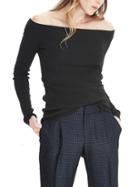 Banana Republic Womens Off Shoulder Abstract Sweater - Black