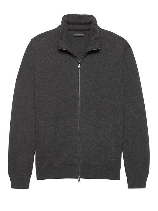 Banana Republic Mens Cashmere Full-zip Sweater Jacket Dark Charcoal Size Xs