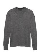 Banana Republic Mens Premium Cotton Cashmere Half-zip Bomber Sweater Dark Gray Size S