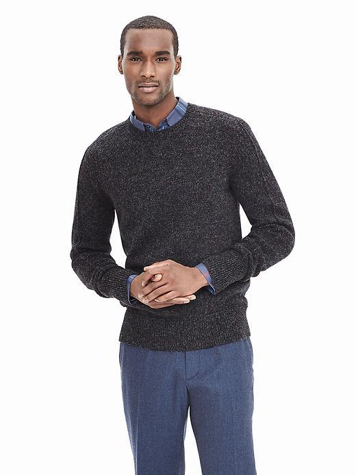 Banana Republic Mens J.c. Rennie &amp; Co. Shetland Wool Crew Pullover Size L Tall - Gray