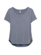 Banana Republic Womens Sandwashed Modal Blend Scoop-neck T-shirt Blue Gray Size M