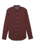 Banana Republic Mens Camden Standard Fit Custom Wash Print Shirt - Brick