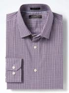 Banana Republic Mens Grant Slim Fit Non Iron Stretch Plaid Shirt - Lilac