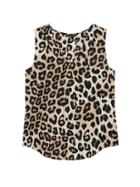 Banana Republic Womens Leopard Pleated Drapey Tank Leopard Print Size M
