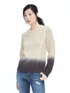 Banana Republic Womens Heritage Dip Dyed Cable Sweater - Natural