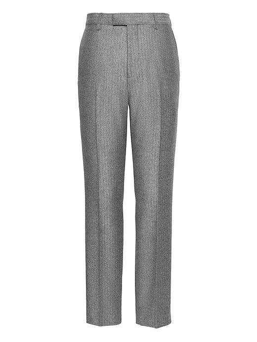 Banana Republic Mens Slim Herringbone Italian Wool Flannel Suit Pant Heather Gray Size 26w