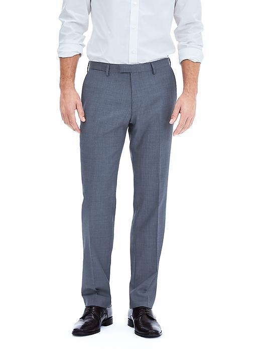 Banana Republic Mens Modern Slim Textured Blue Wool Suit Trouser Size 34w 36l Tall - Blue Slate
