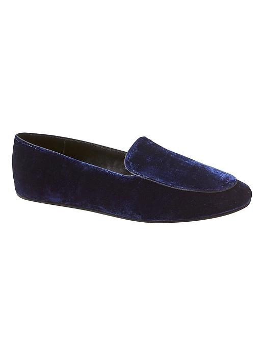 Banana Republic Womens Silk-blend Velvet Slipper Navy Blue Velvet Size 9