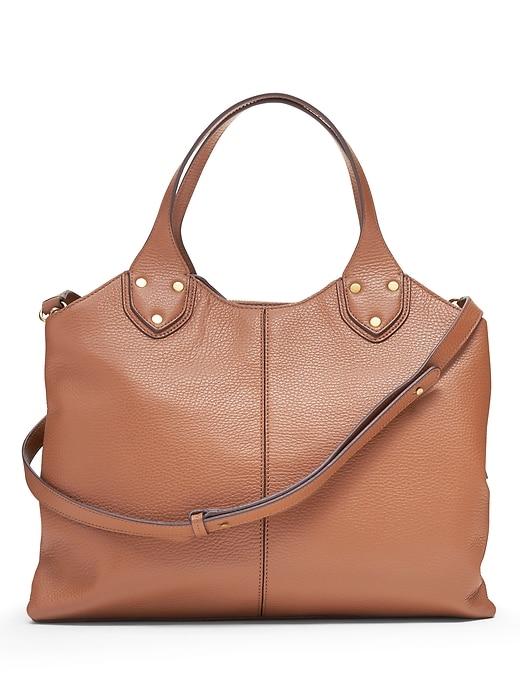 Banana Republic Womens Italian Leather Carryall Bag Nutmeg Leather Size One Size