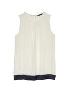 Banana Republic Womens Color-blocked Top White Size Xl