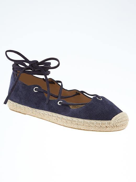 Banana Republic Lace Up Ballet Espadrille - Smokey Navy