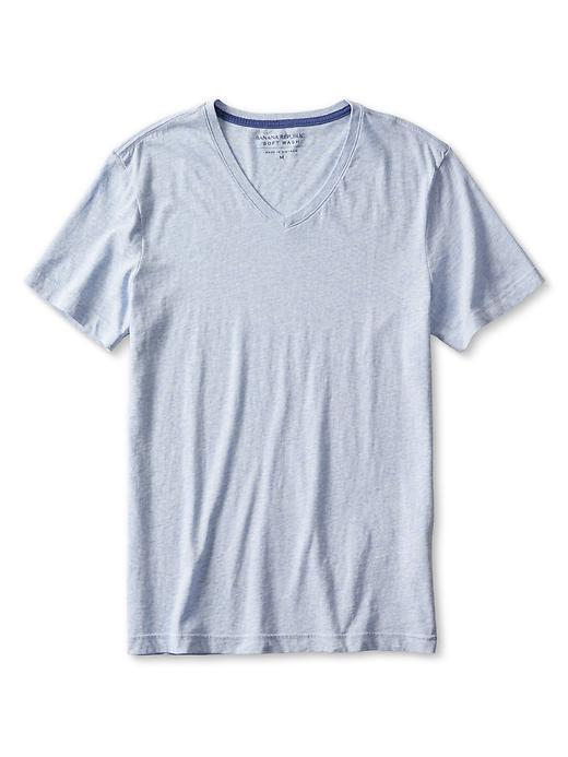Banana Republic Soft Wash Vee Tee Size L Tall - Light Blue Heather