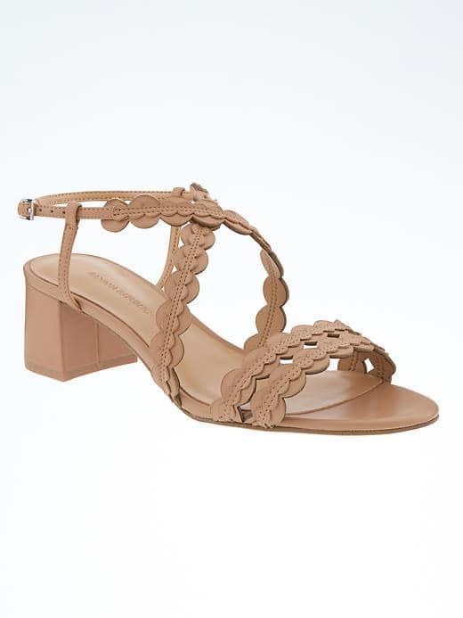 Banana Republic Scalloped Block Heel Sandal - Sabbia