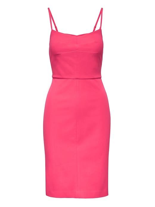Banana Republic Womens Petite Strappy Bi-stretch Sheath Dress Pink Size 14