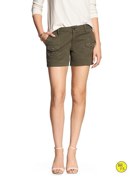 Banana Republic Womens Factory Chino Cargo Short Size 0 Petite - New Moss