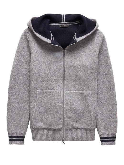 Banana Republic Mens Airspun Full-zip Sweater Hoodie Steel Gray Size L