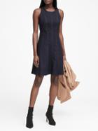 Banana Republic Petite Denim Paneled Fit-and-flare Dress