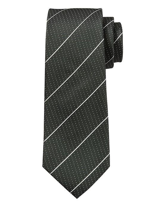 Banana Republic Mens Refined Stripe Dot Nanotex Tie Forest Pine Size One Size